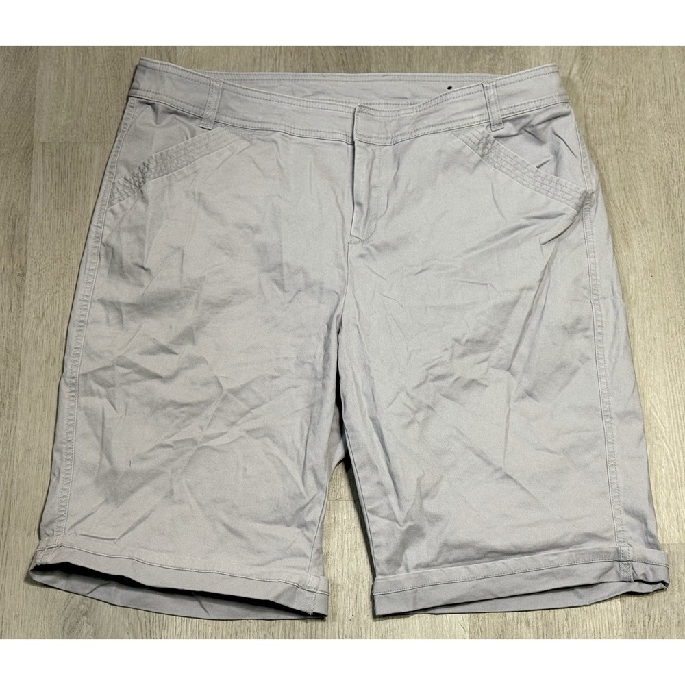 Lane Bryant Bermuda Shorts Women Size 14 High Rise Flat Front Blue Casual NWT